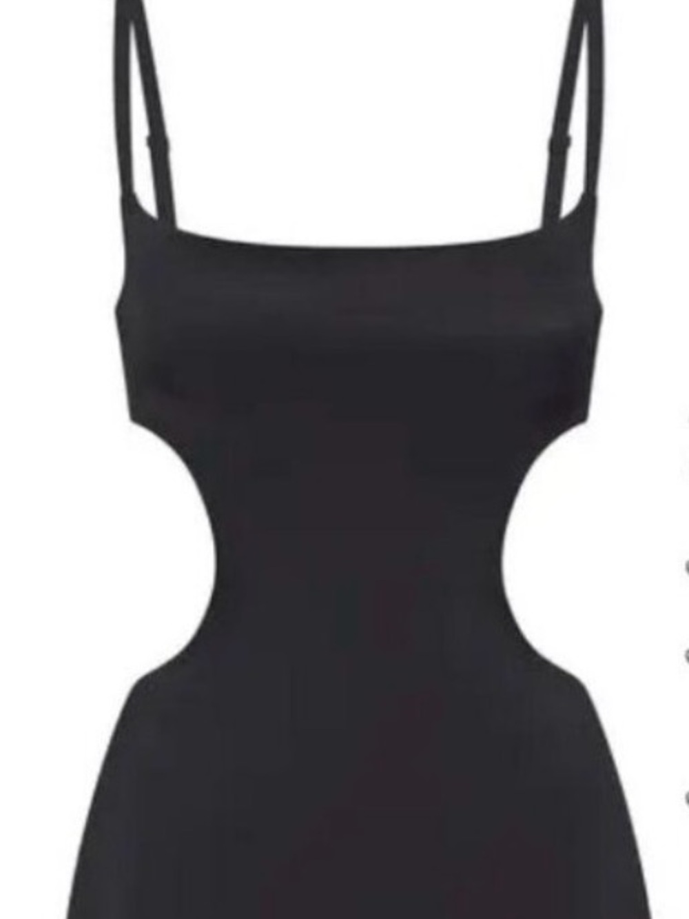 SKIMS BARELY THERE CUT OUT MID THIGH BODYSUIT IN ONYX XS